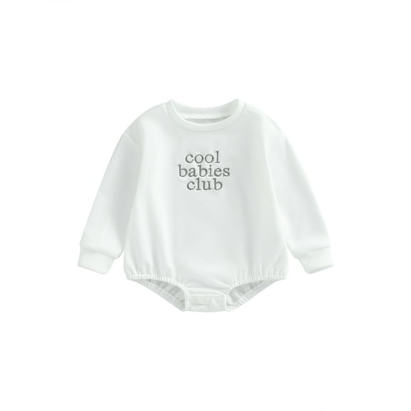 Bagilaanoe Newborn Baby Boy Oversized Romper Sweatshirt Long Sleeve Bodysuit Letter Embroidery Pullover 3M 6M 12M 18M Infant Casual Tee Tops
