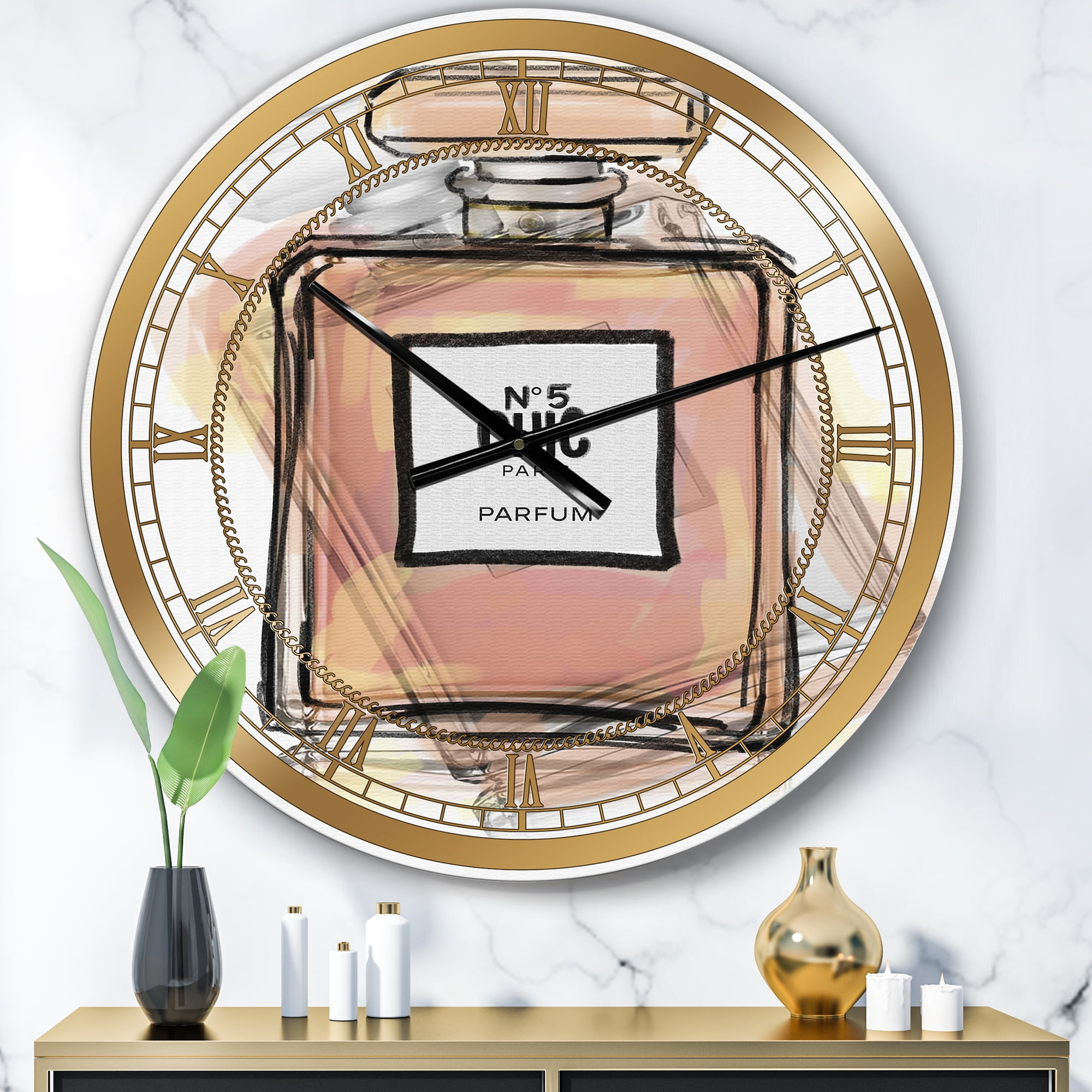 Designart Oversized Multicolor Analog Round Modern Wall Clocks, CLM25748-C23