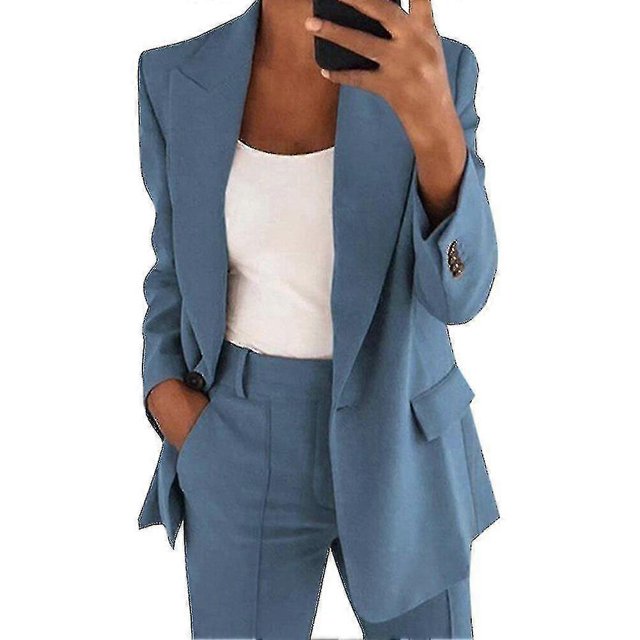 Blazer+pantalon Léger 2 Pcs pour Femmes -aa