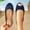 Navy, variant on Women's Flat Sandals Solid Color Soft Sole Peep Toe Lazyless Mules Shoes Casual Walking Woman Shoes
