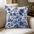 thumbnail image 2 of Ouuluon Pillow Covers Soft Pillow Case, Blue Printed Cushion Case for Living Room Sofa Bedroom Waist Back Support Home Decor, 2 of 7