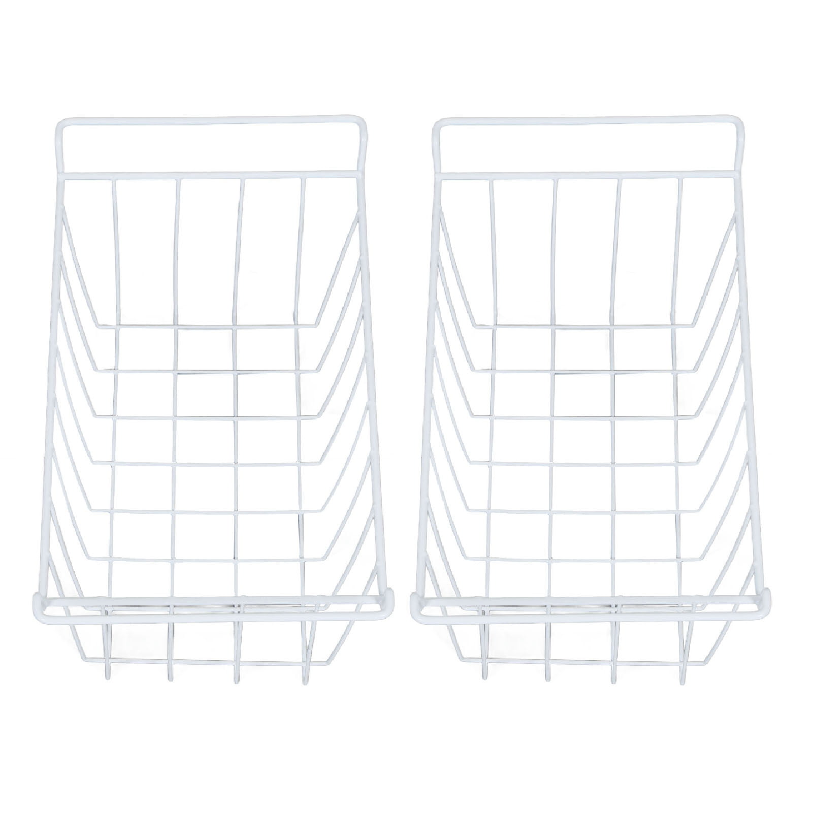 Freezer Wire Storage Baskets, 2pcs Refrigerator Metal Organizer Bins Basket With Handles Kitchen Pantry And Organization For Home Cabinets