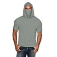thumbnail image 3 of Fanxing Big and Tall Cooling Sun Shirt with Face Mask Short Sleeve Hoodie Mens UPF 50+ UV Sun Protection Shirts Lightweight Performance Fishing Shirt Army Green,L, 3 of 9