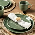 thumbnail image 4 of AmorArc Ceramic Dinner Plates Set of 6,10.5 Inch Handmade Reactive Glaze Stoneware Plates, Rustic Shape Dinnerware Dish Set for Kitchen, Microwave & Dishwasher Safe, Scratch Resistant-Gade Green, 4 of 8