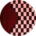 thumbnail image 1 of Ahgly Company Indoor Round Abstract Red Modern Area Rugs, 4' Round, 1 of 4