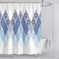 thumbnail image 2 of Bleu et Blanc Marine Imprimé Rideau de Douche avec Crochets 72x72 Pouces Extra Long Imperméable Décoration Polyester Tissu Rideaux de Bain Ensembles pour Salle de Bains, Baignoire, 2 of 6
