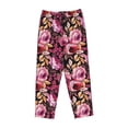 thumbnail image 4 of Naloa Rose Flowers Print Women’s Ultra-Soft Comfy Pajama Lounge Pants with Pockets & Drawstring, 4 of 8
