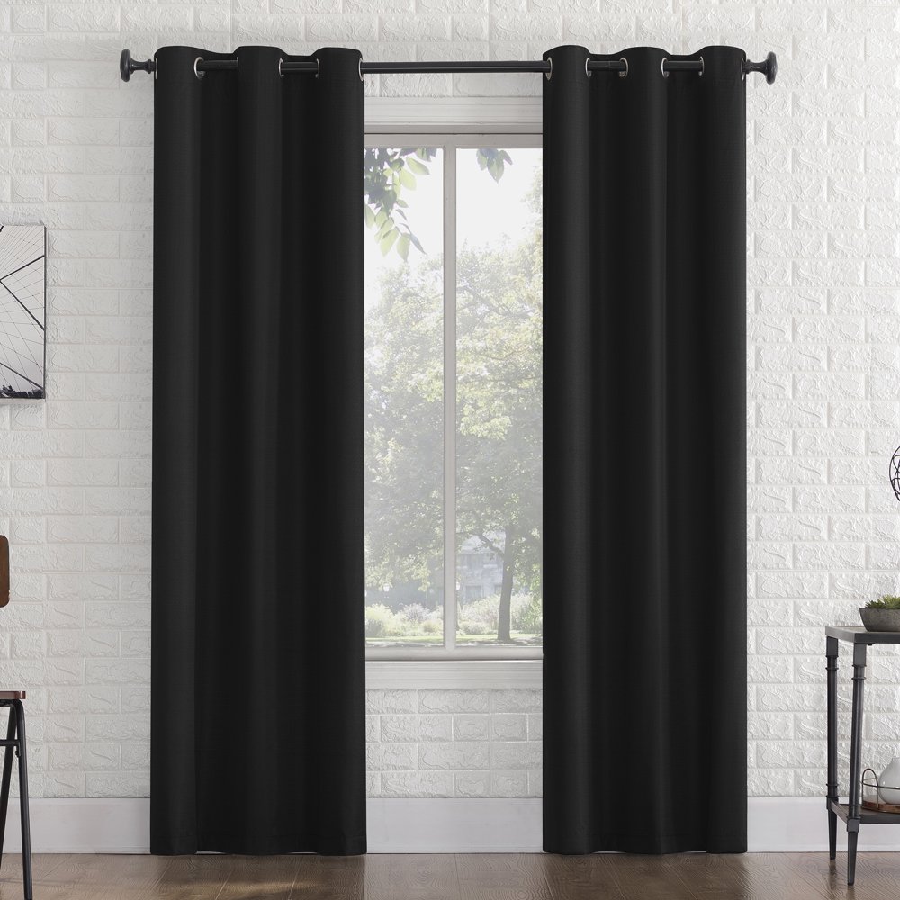 Sun Zero Arlo Textured Thermal Insulated Blackout Grommet Curtain Panel