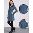 thumbnail image 2 of DARING DIVA Women's Faux Suede Coat Belted Zipper Jacket for Stylish Wear S Blue, 2 of 6