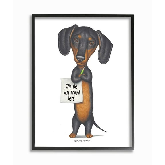 Stupell Industries Dachshund 'I'm The Boss' Fun Family Pet Phrase Designed by Danny Gordan