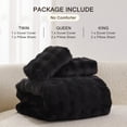 thumbnail image 2 of EMME Faux Fur Duvet Cover Queen Size, 3 Pieces Ultra Soft Fluffy Comforter Cover, Cozy Warm for Winter, Luxury Elegant Shaggy Bubble Bedding Sets , 1 Duvet Cover & 2 Pillow Shams (Queen, Black), 2 of 6