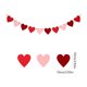 thumbnail image 3 of Juego de 2 guirnaldas de corazones en rojo, rosa y blanco, para decorar la pared de San Valentín, para decorar la repisa de la chimenea de la boda, como recuerdo de aniversario, compromiso o fiesta., 3 of 7