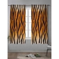 thumbnail image 4 of Leopard Print Curtains 63 Inch Length, Sheer Curtains for Bedroom Living Room Window Farmhouse Brown Black Animal Texture Rod Pocket Voile Drapes Kitchen Curtains Small Half Window 42"x63" 2 Panels, 4 of 6