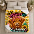 thumbnail image 4 of Sunshine Sass Highland Cows Rustic Farmhouse, Cozy Typography Art Scene, Warm Flannel Blanket for Ranch House and Living Room, Art Lovers Housewarming Gift, Artistic Home Decor, 4 of 7