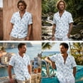 thumbnail image 2 of FOR U DESIGNS Tropical Palm Tree Monstera Print Couples Matching Outfits Hawaiian Linen-Look Women Sleeveless Maxi Dress or Men Button Down Shirt His and Hers Matching Set, 2 of 7