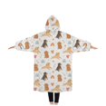 thumbnail image 2 of Wearable Adult Blanket Hoodie - Flannel Blanket Hoodie with Pockets -Sherpa Giant Hoodie Blankets for Women Men, 2 of 3