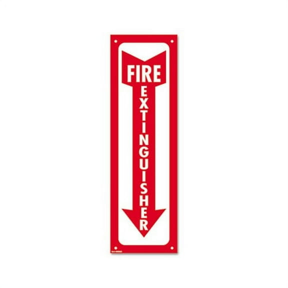 Cosco Glow-In-The-Dark Safety Sign Fire Extinguisher 4 x 13 Red 098063