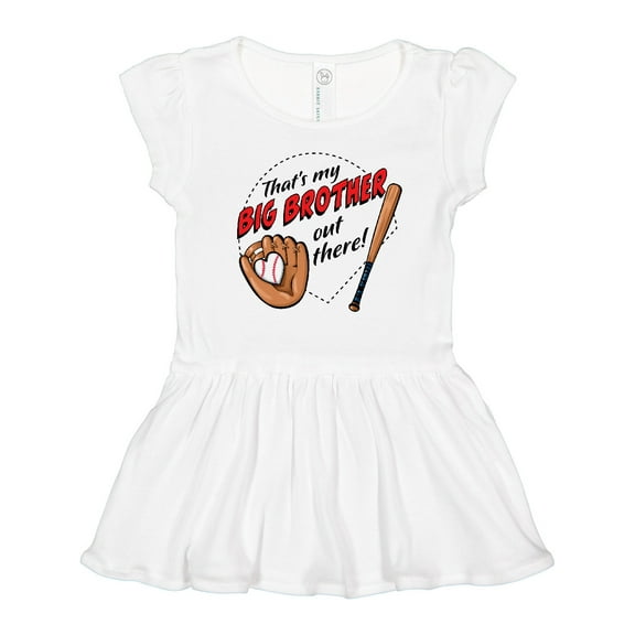 Inktastic That's My Big Brother out There- Baseball Girls Toddler Dress