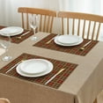 thumbnail image 3 of Brown Red Yellow Plaid Checkered Pattern Summer Placemats Table Placemats Set Of 4-Linen Kitchen Washable Placemats Table Mats 11.8"x17.7" Non-Slip Heat Resistant, 3 of 6