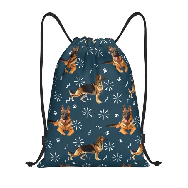 Lukts German Shepherd Dog Pattern Drawstring Backpack Bag Sport Gym Sackpack,String Backpack Sport Bag Sack,Cinch Tote Gym Backpack-Medium