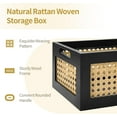 thumbnail image 2 of Lamoree Rattan Storage Basket Handmade Natural Bamboo Woven Storage Bin for Organizing Decorative Wicker Box for Rustic Farmhouse Decor Home Office Tabletop Shelf Organizer, 2 of 8