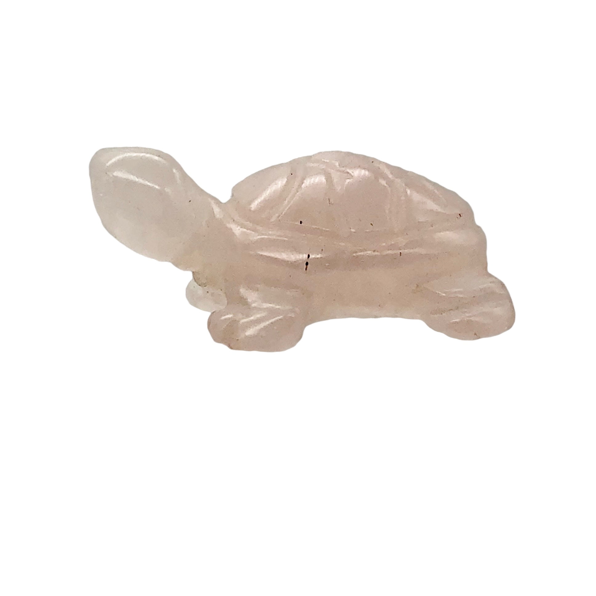Charmer Carved Rose Quartz Turtle Figurine | 21x12.5x8.5mm | Pink | 1 Figurine