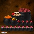 thumbnail image 3 of PMU Halloween Cauldron 16pc- 12",10",8",6", (12) 3" Witch Plastic Cauldron Candy bowl Black, For Halloween Decor, 3 of 6