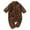 Brown, variant on Hwmodou Baby Bodysuits Girls Unisex Solid Long Sleeve Warm Clothing Romper Jumpsuit Fall Winter Baggy Crawl Suit,0-3M