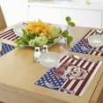thumbnail image 4 of Ambesonne American Flag Place Mats Set of 4, Skull Flowers, Standard Size, Red White, 4 of 6