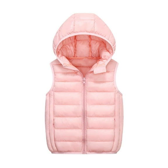 Babcutegg Sherpa Vests for Kid Girls Loose Fit Lightweight Hoodies Sleeveless Full Zipper Girls Fall and Winter Clothes Pink Size 7