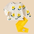 thumbnail image 2 of Wonitaaizi Baby Girl Clothes Toddler Fall Winter Outfits Girl Sweatshirt Pants Set 2Pcs Clothing Sets (12-18 Months,Yellow), 2 of 7