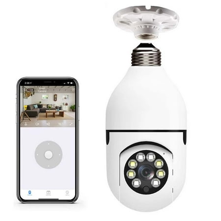 

LNKOO E27 Bulb Camera 1080P Security Camera System with 2.4GHz WiFi 360 Degree Wireless Home Surveillance Cameras Night Vision Two Way Audio Smart Motion Detection