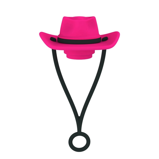 Lanière Chapeau de Cowboy Couvercle en Silicone avec Paille - Réutilisable pour Tasses