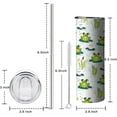 thumbnail image 5 of Frog Themed 20oz Stainless Steel Insulated Skinny Tumbler with Straw and Lid - Leakproof Thermal Mug for Coffee & Cold Drinks, Ideal Gift for Frog Lovers, 5 of 6