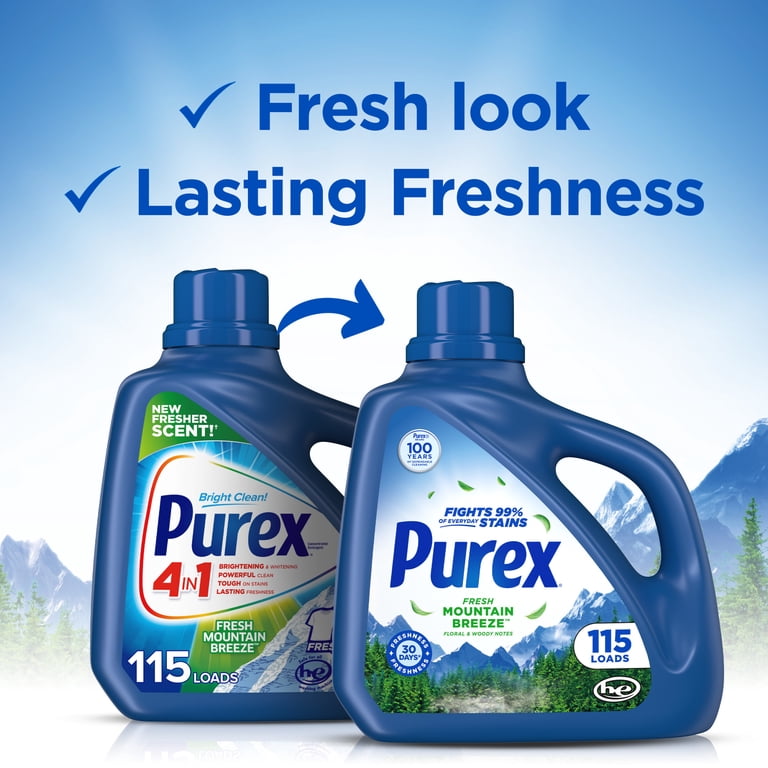 Purex Fresh Clothes Liquid Laundry Detergent, Mountain Breeze