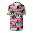thumbnail image 5 of Shirts for Women under $10 Short Sleeved Hawaiian Printed Button Up Turndown Collar Top Hot Pink S, 5 of 5