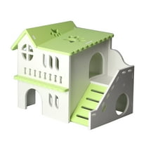 QUSENLON Hamster House Small Animal Hideout Plastic Villa Chew Toy for Guinea Pig Gerbil