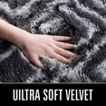 thumbnail image 6 of Lochas Luxury Velvet Shag Area Rug Plush Fluffy Rugs for Bedroom Living Room, Geometric Moroccan Rugs,4'x6',Dark Gray, 6 of 7