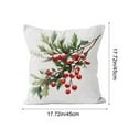 thumbnail image 3 of Hvmvliv 18x18 Inch Holiday Pillow Cover Featuring Christmas Wreath And Bells Traditional Red And Green Colors Sofa Couch Cover Multicolor, 3 of 6
