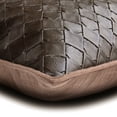 thumbnail image 2 of Decorative Pillow Covers, Decorative Brown 18"x18" (45x45 cm) Throw Pillow Covers, Faux Leather Textured Weave & Solid Throw Pillows Sofa, Halloween Decorations - Brown Leather Weave, 2 of 3