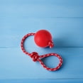 thumbnail image 2 of GOOHOCHY Dogs Solid Rubber Ball with Rope Dog Training Gear Red 1Pcs, 2 of 8