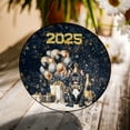 thumbnail image 3 of Happy New Year French Bulldog Welcome 2025 Balloon Firework Party Stained Glass Suncatcher Dog Lover Gifts Window Hanging Sign Decor - 01014, 3 of 5