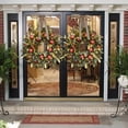 thumbnail image 5 of Fall Pomegranate Wreath for Front Door, Thanksgiving Fall Wreath Hanging Ornaments, Christmas Wedding Hanging Porch Home Window Wall Farmhouse Indoor Outdoor Decor 15.75 Inch, 5 of 9