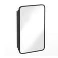 thumbnail image 2 of Flash Furniture 16" x 24" Recessed Bathroom Medicine Cabinet with Rounded Beveled Mirror and Reversible Metal Frame in Black, 2 of 10