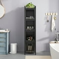 thumbnail image 2 of Display Cabinet with Glass Doors, Storage Cabinet with 4 Shelves, Iron Bookshelf with Glass Front, for Home, Office, Pantry, Study Room, Cabinet&Bookcase for Collectibles, Toys, Books, Black, 2 of 8