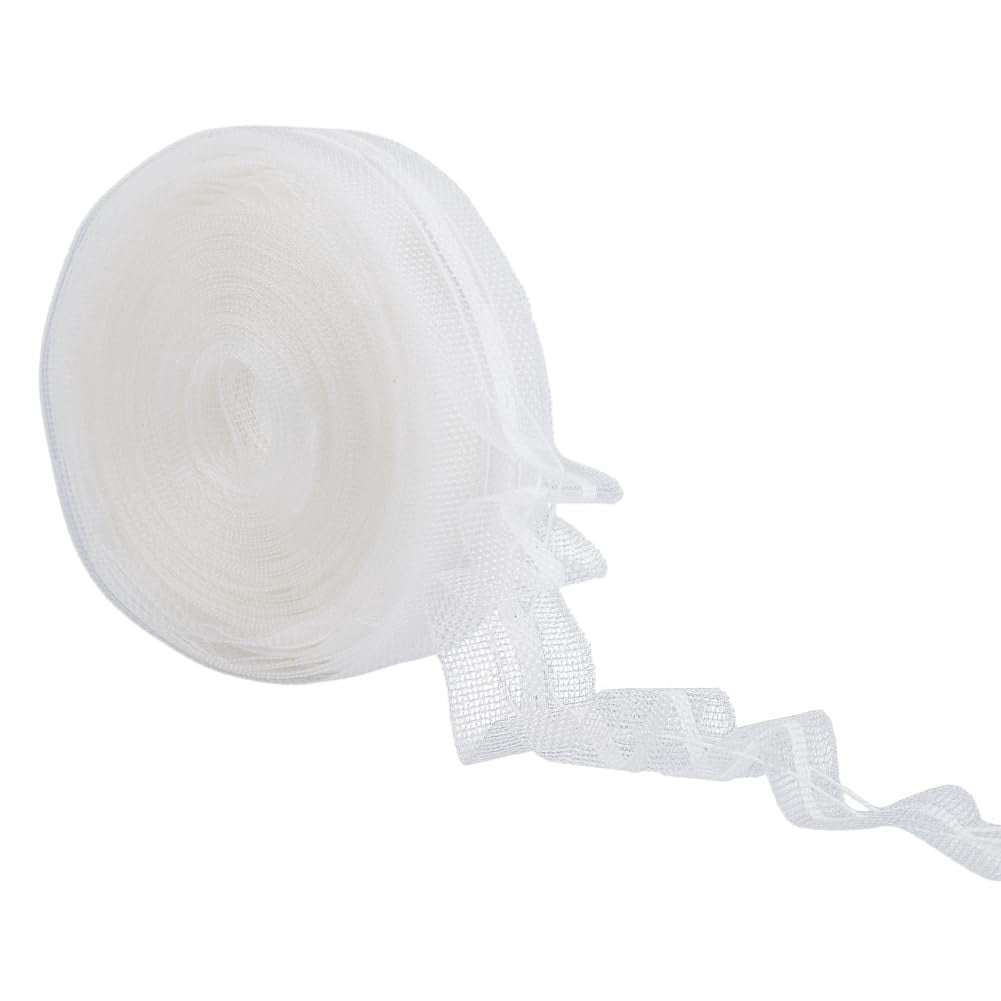 21.87 Yards Curtain Pleat Tape 4 inch Translucent Wave Curtain Tape Ripple Fold Tape White Nylon Sewing Tape Curtain Accessory for Curtain Home Decor Projects White for diy making