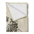 thumbnail image 2 of Motorcycle Soft Flannel Fleece Throw Blanket, Hand Drawn Chopper Style Bike with Sketch Details Free of the Rider, Cozy Plush for Indoor and Outdoor Use, 50" x 70", Beige and Brown, by Ambesonne, 2 of 5