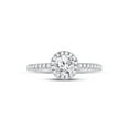 thumbnail image 2 of 14kt White Gold Round Diamond Halo Bridal Wedding Engagement Ring 1 Cttw, 2 of 4