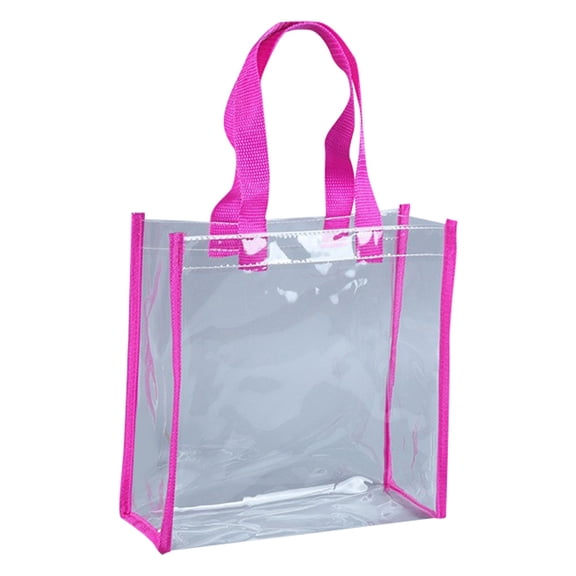 MDUKONU Clear Tote Bags, Shoulder Handbag, Security Approved See Through Bag for Work Hot Pink