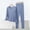 Blue, variant on Naittoop Summer Pajamas for Women Set 2 Piece Loose Casual Long Sleeve V Neck Shirts and Bottoms Sleepwear Matching Pjs Sets 2026